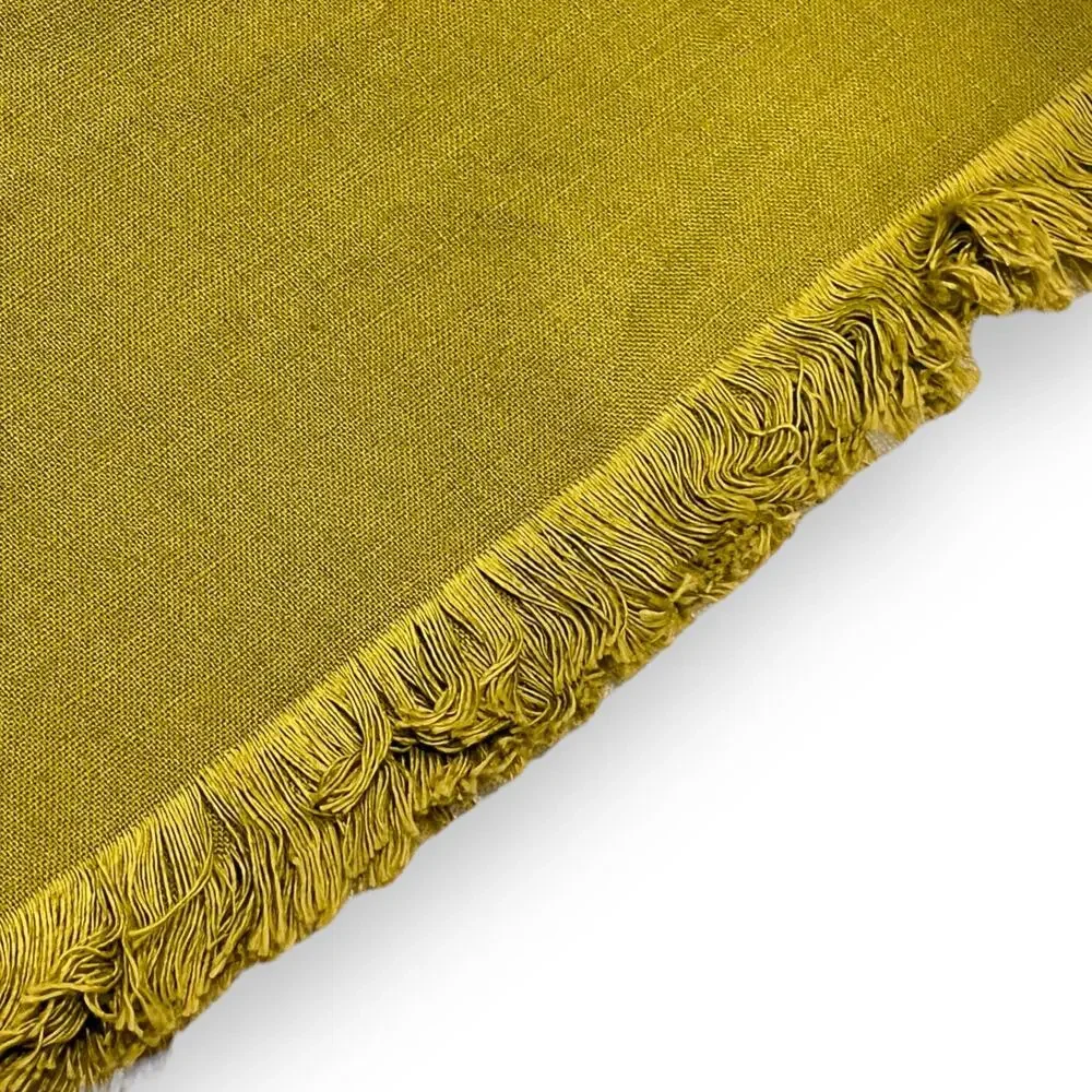Vintage Set of 7 Dinner Linen Napkins Neutral Colors Fringed Farmhouse Boho